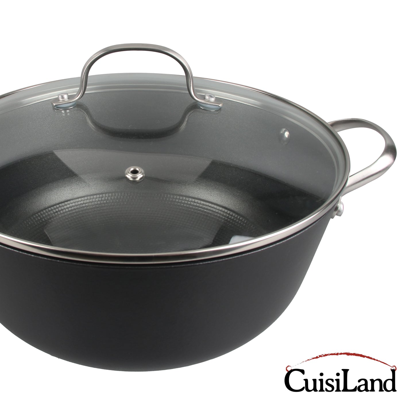 Cuisiland 7QT/11.5'' Honeycomb Cast Iron Casserole with Lid