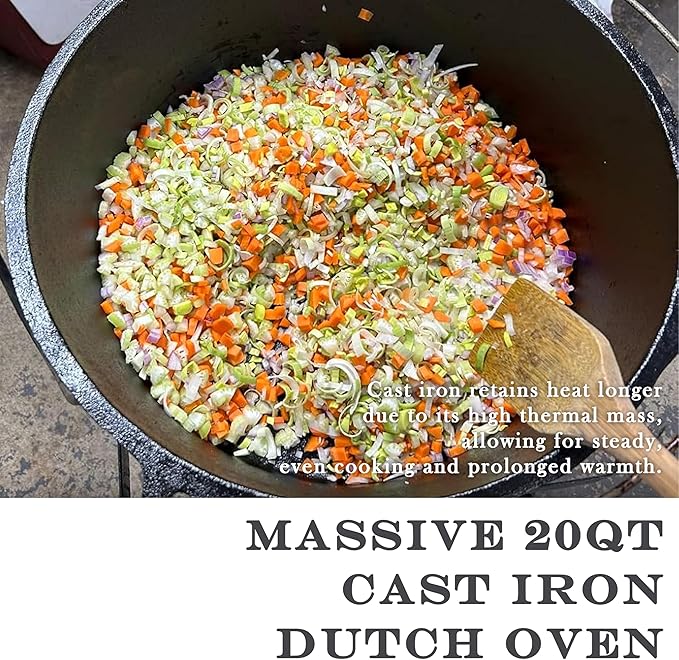 20QT Pre-seasoned Dutch Oven - Lip Lid