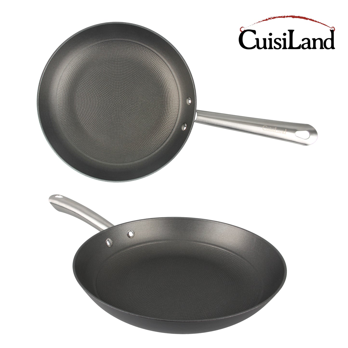 Cuisiland 8", 9.5", 10.25" Honeycomb Cast Iron Frying Pan Set