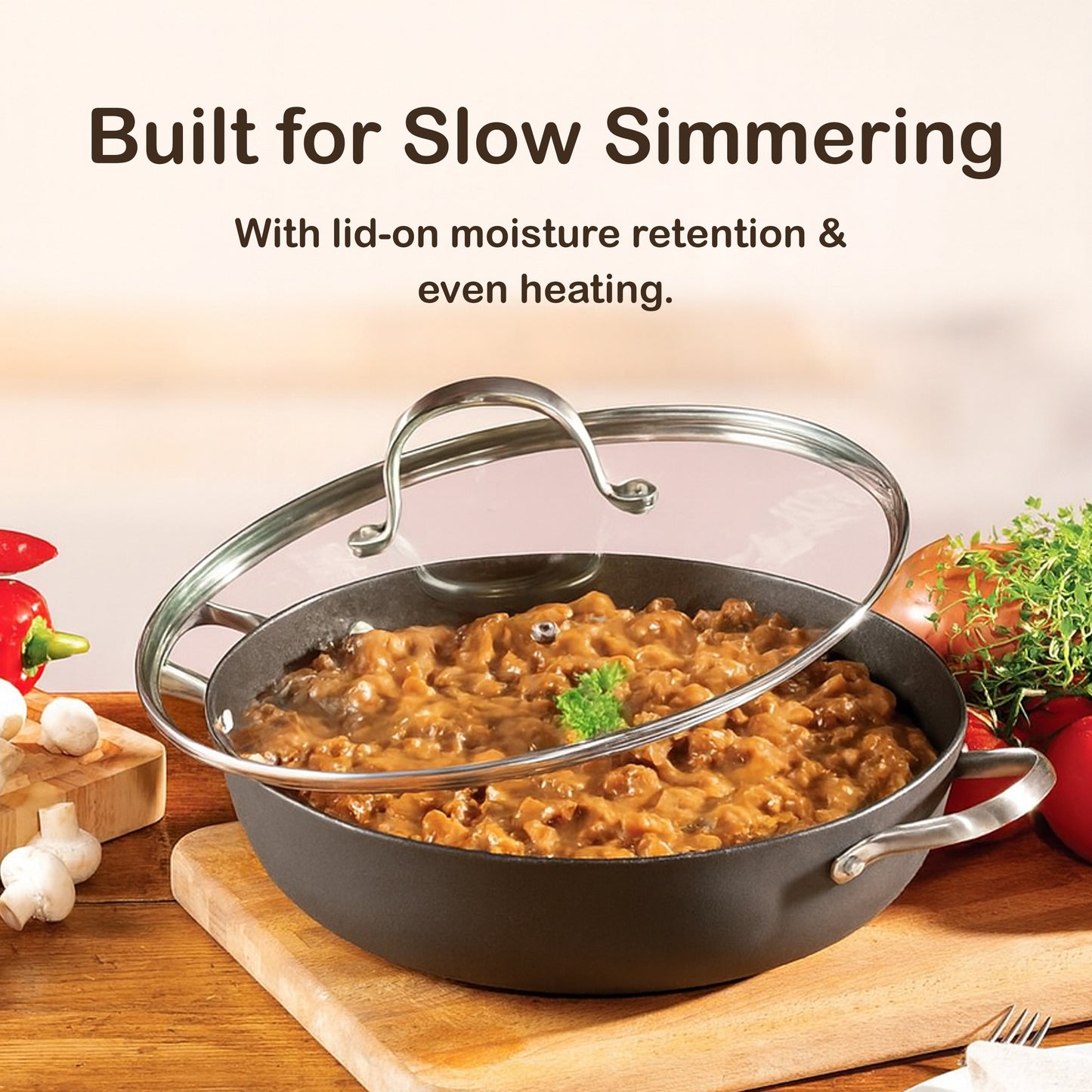 Cuisiland 11" Honeycomb Cast Iron Wok with Lid & Dual Handles