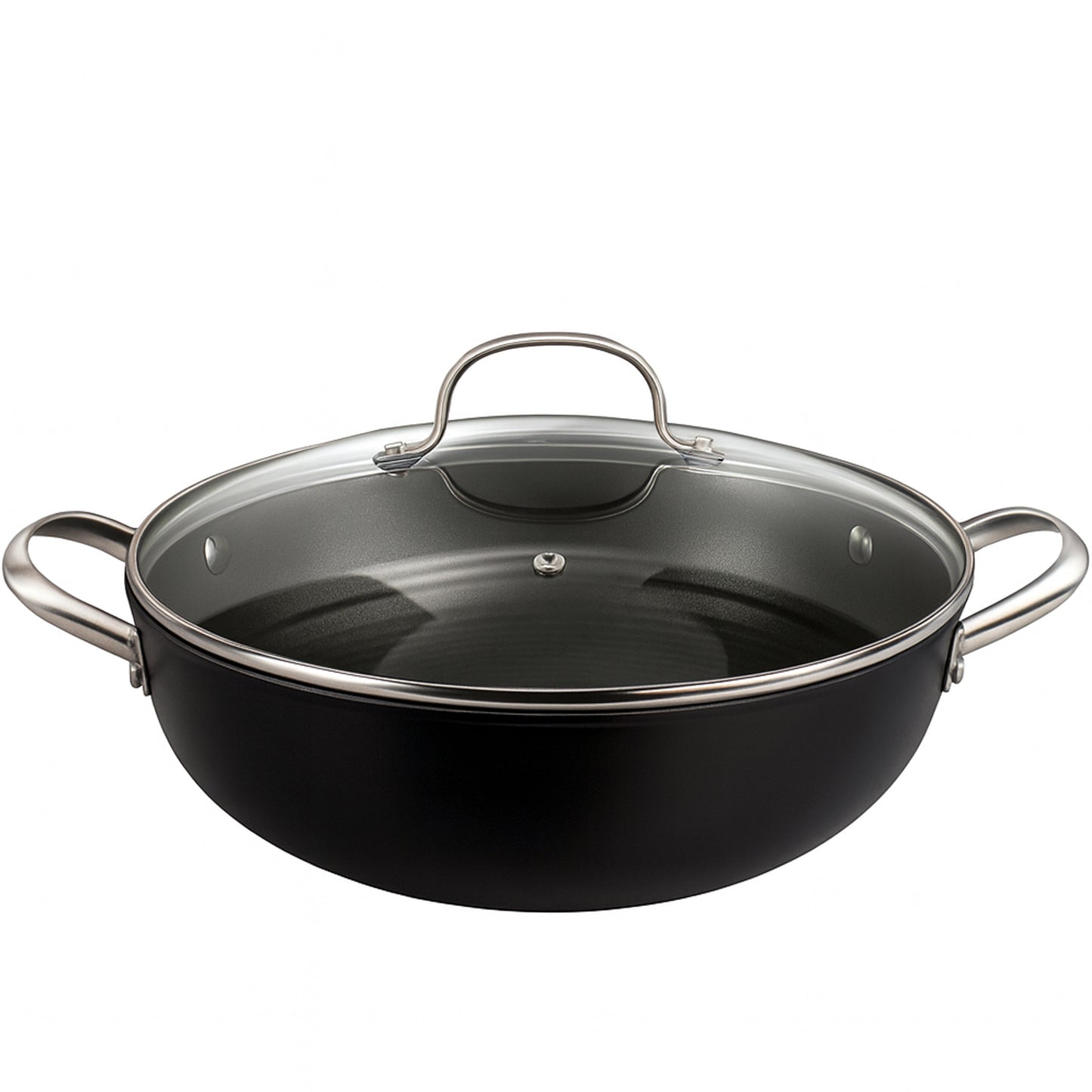 Cuisiland 11" Honeycomb Cast Iron Wok with Lid & Dual Handles