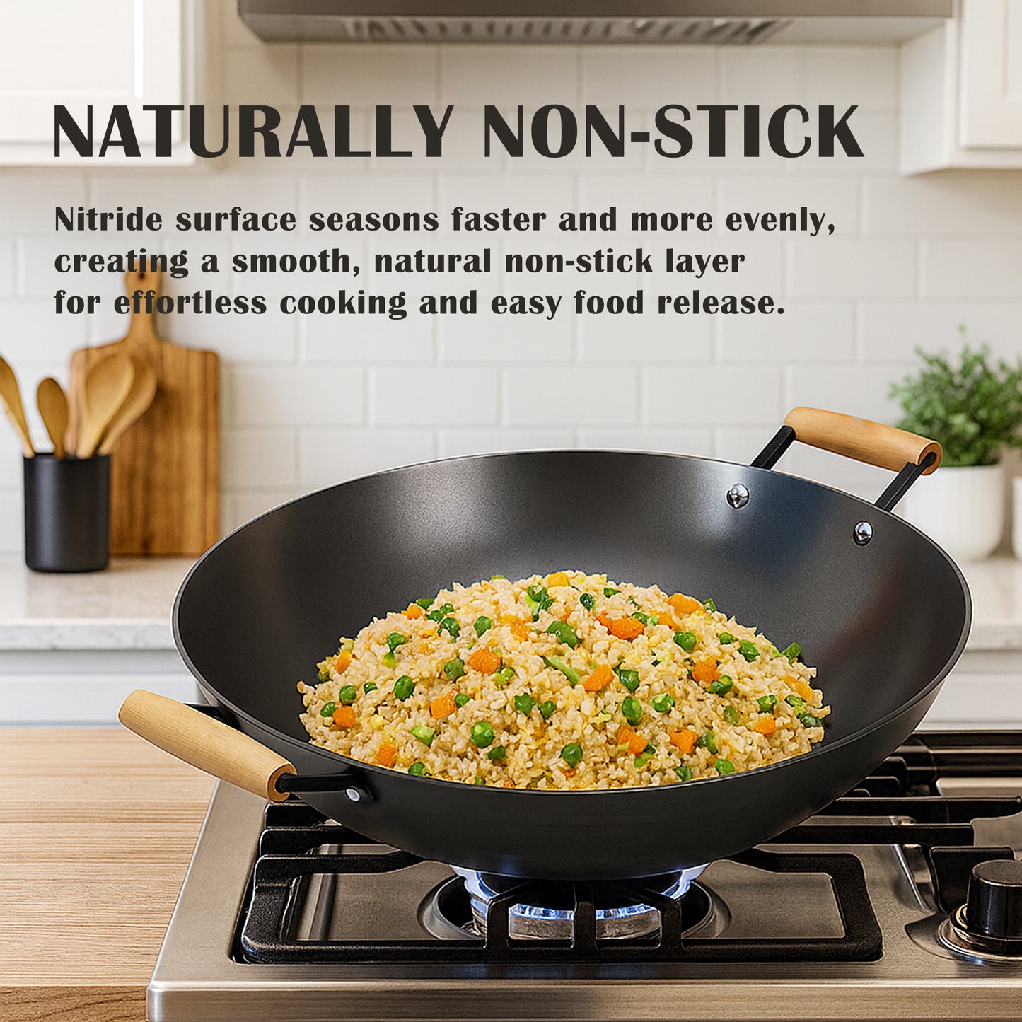 Cuisiland 14” Nitrided Cast Iron Wok