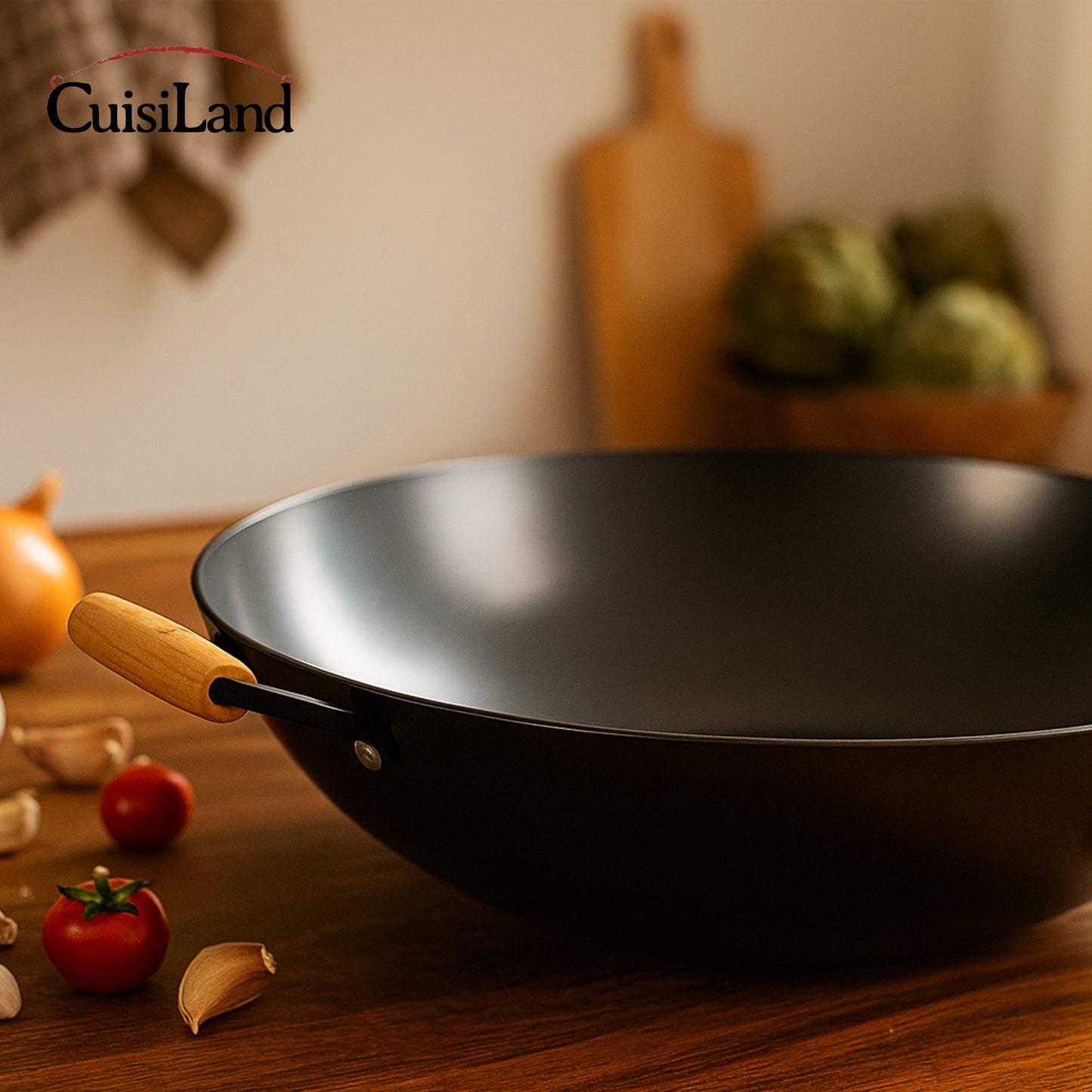Cuisiland 14” Nitrided Cast Iron Wok