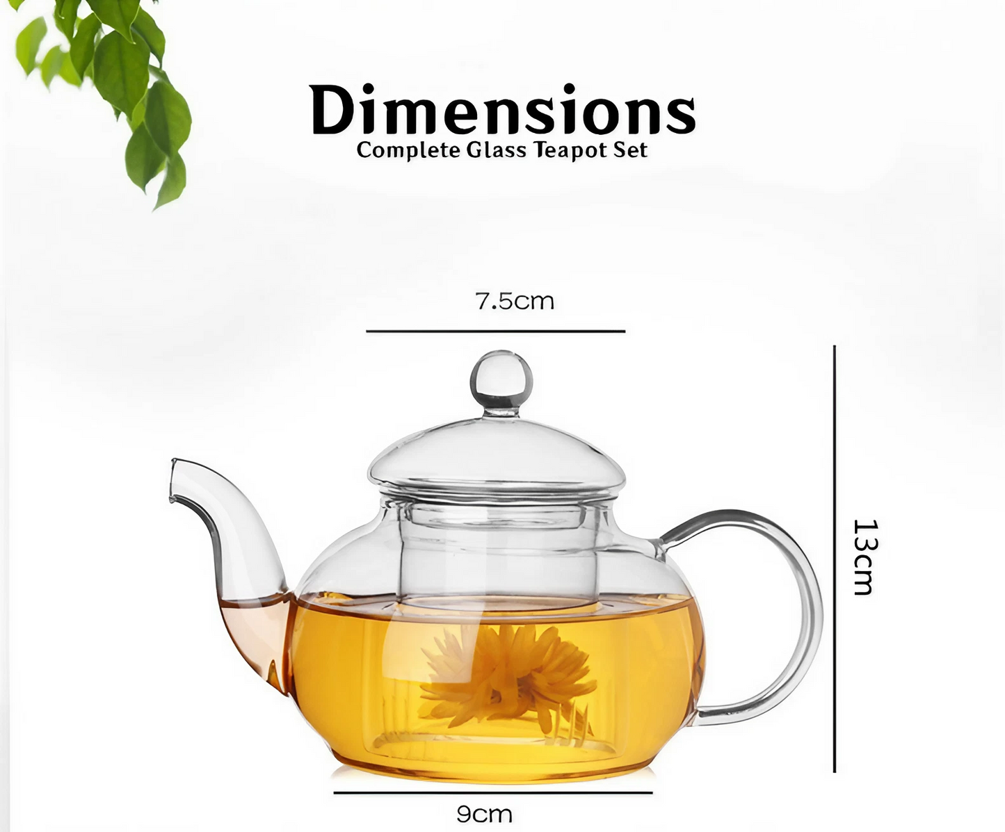 Borosilicate Glass Teapot (800-1000 ml)