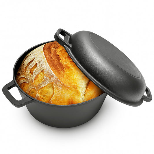 Pre-Seasoned Combo Cooker 5QT Dutch Oven With 10.25" Skillet Lid