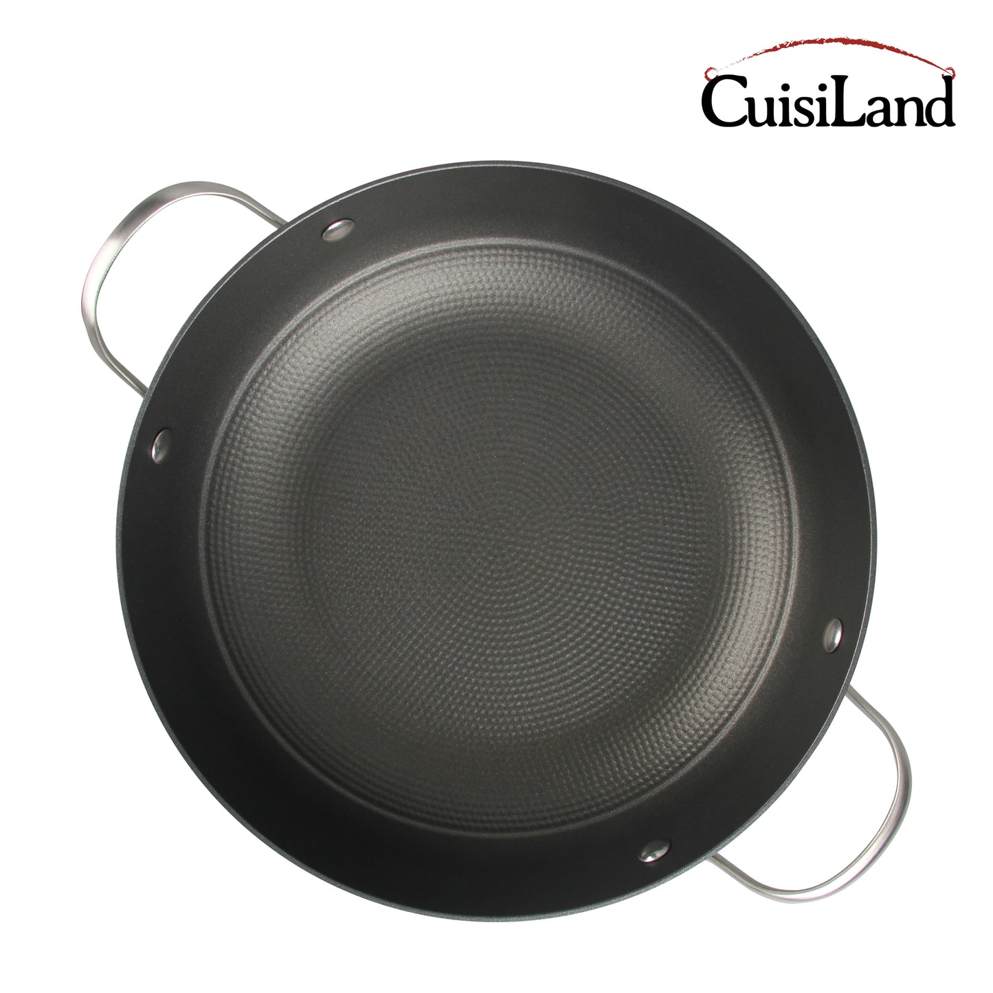 Cuisiland 11" Honeycomb Cast Iron Wok with Lid & Dual Handles