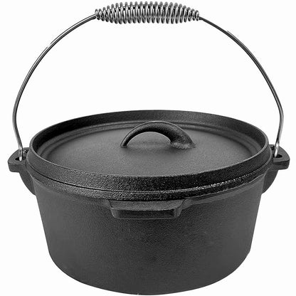 4.5QT Pre-seasoned Dutch Oven - Lip Lid, Flat Base