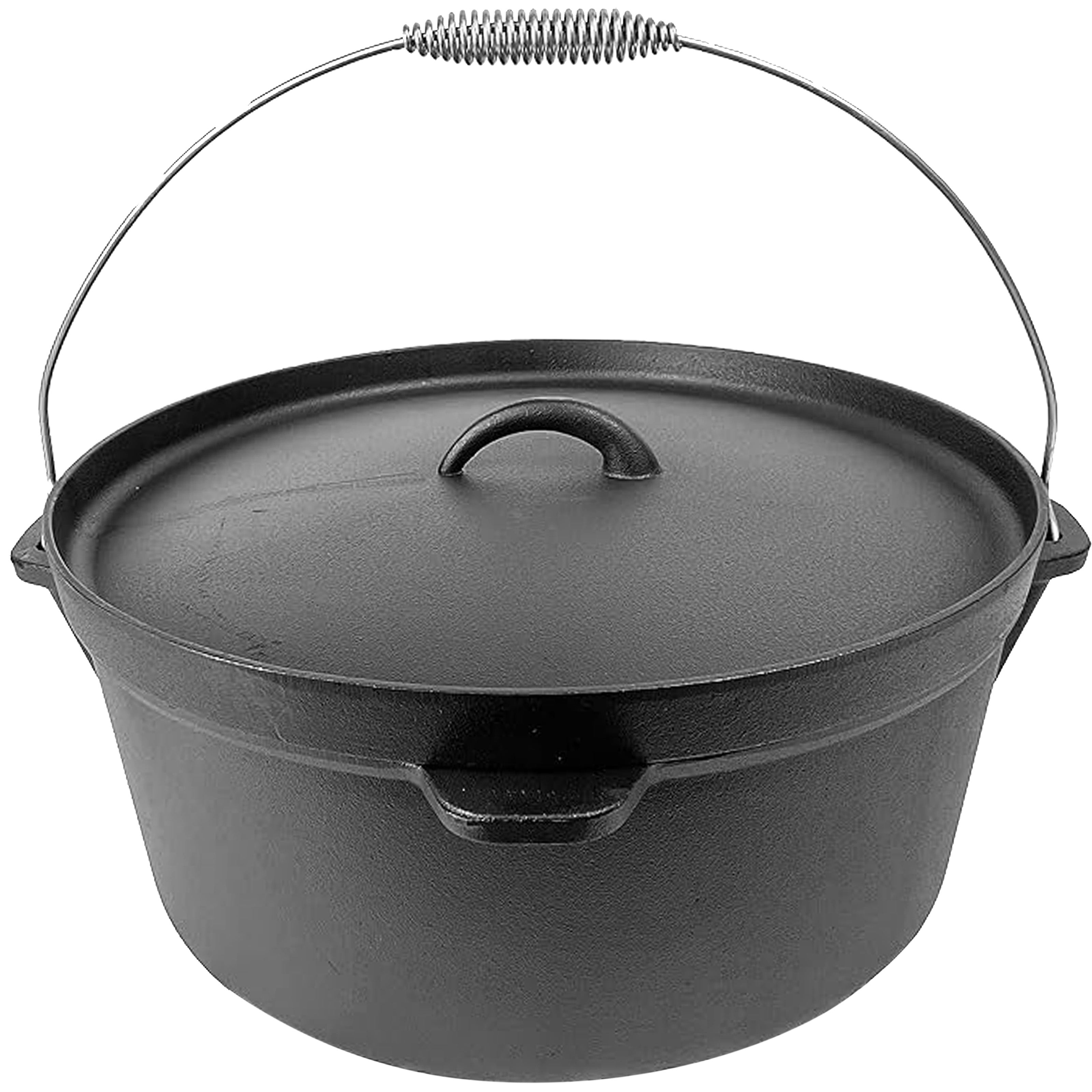 12QT Pre-seasoned Dutch Oven - Lip Lid, Flat Base – Cuisiland
