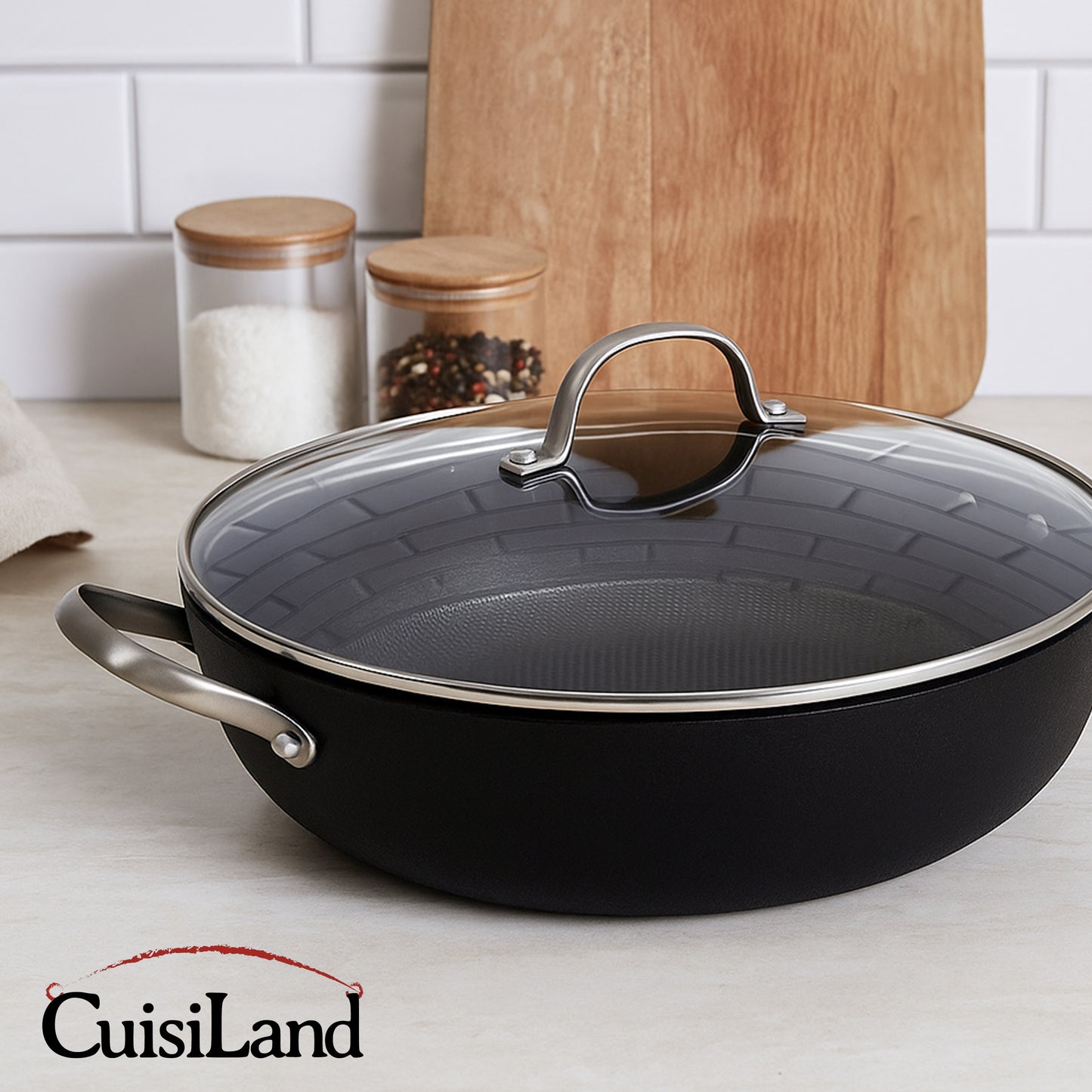 Cuisiland 4-Piece Honeycomb Cast Iron Cookware Set
