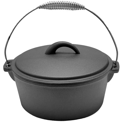 4.5QT Pre-seasoned Dutch Oven - Dome Lid, Flat Base