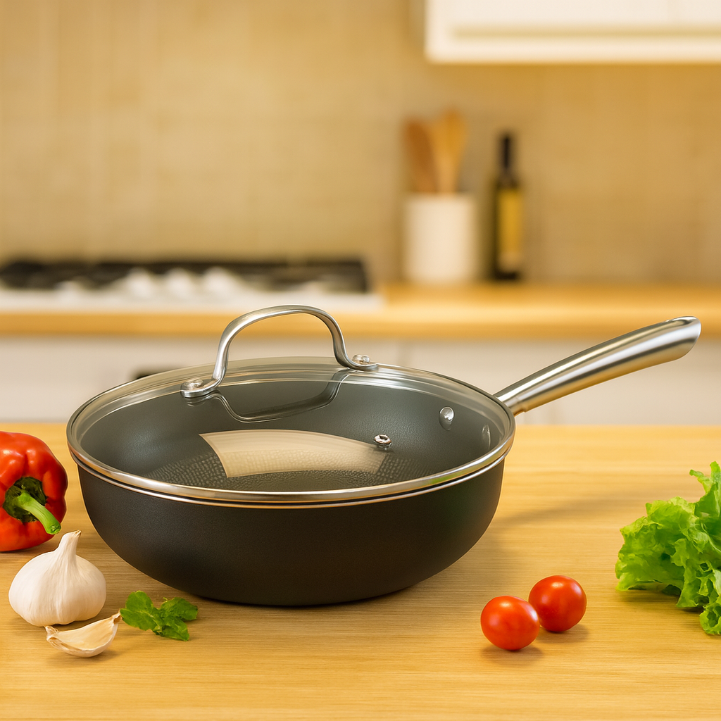 Cuisiland 10" Honeycomb Cast Iron Pan with Lid