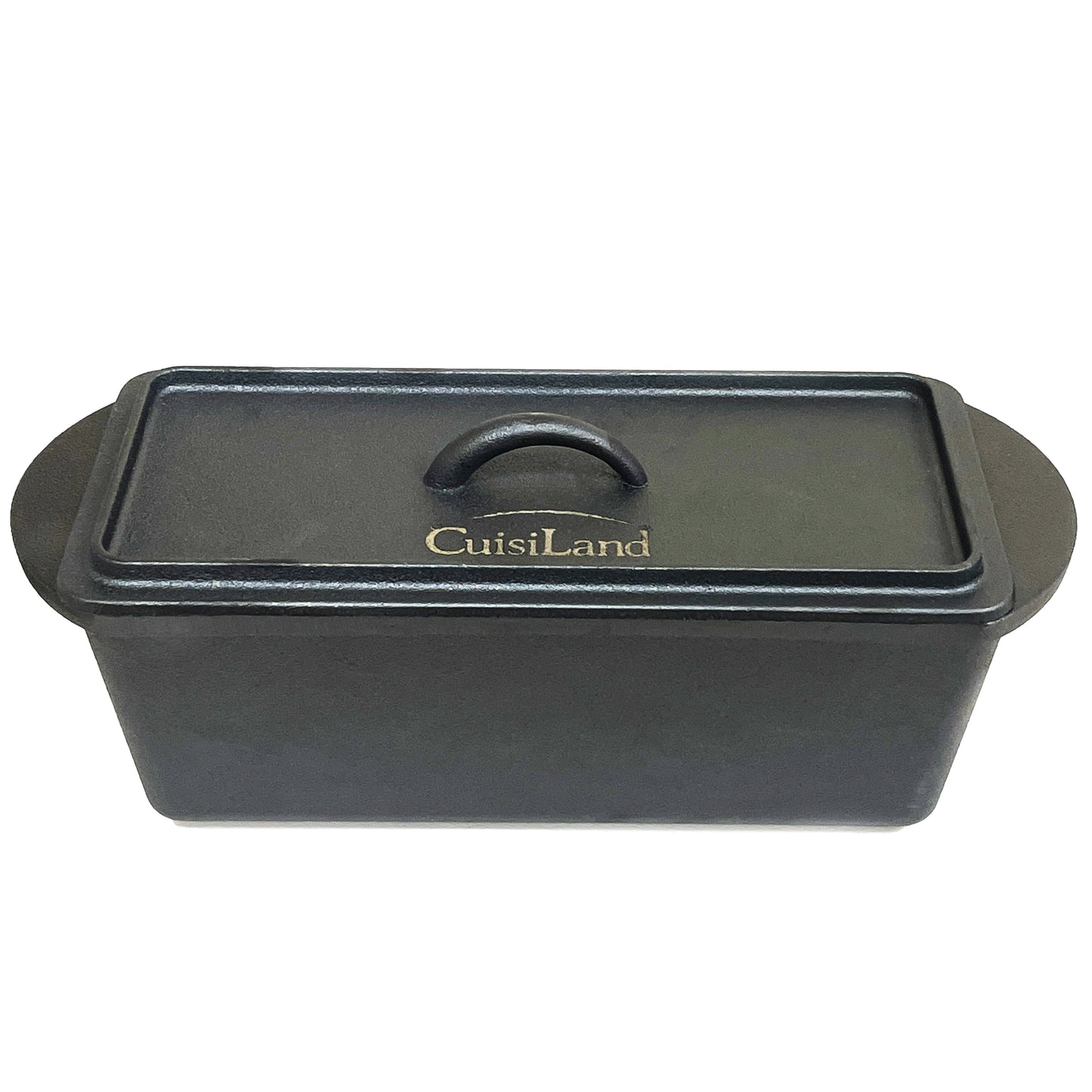 Cuisiland Cast Iron Rectangular Bread Loaf Pan, Heavy Duty 11x4.75x4,25" (14"L/Handles)  with Lid