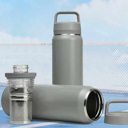 Cuisiland 700ml Stainless Steel Sports Water Bottle with Dual-Layer Tea Infuser