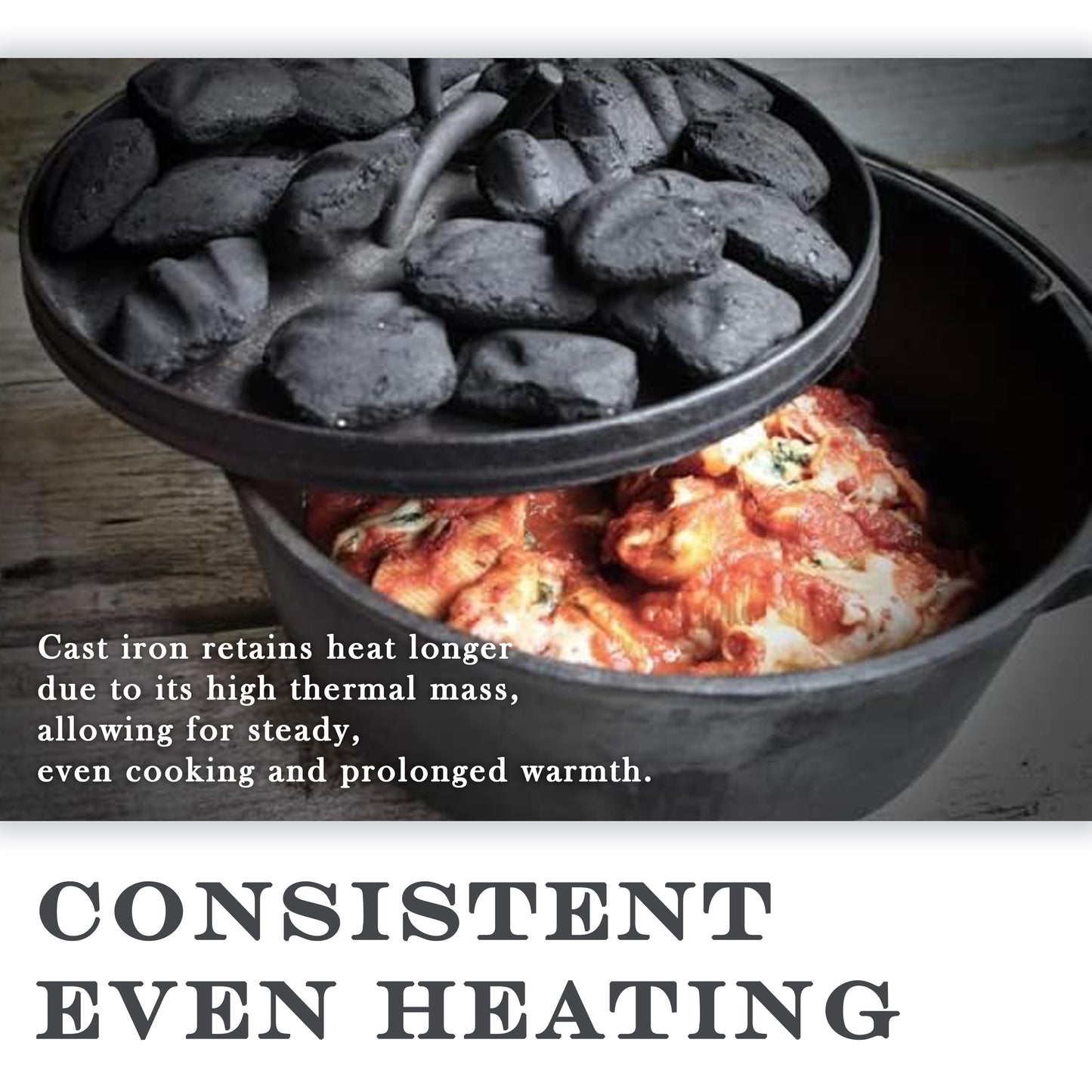 4.5QT Pre-seasoned Dutch Oven - Lip Lid, Flat Base