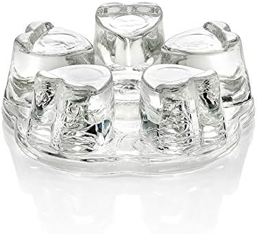 Cuisiland Crystal Teapot Heating Base Glass Teapot Warmer in Heart Shape Heat Resistant for Heating Tea or Beverages (Clear)