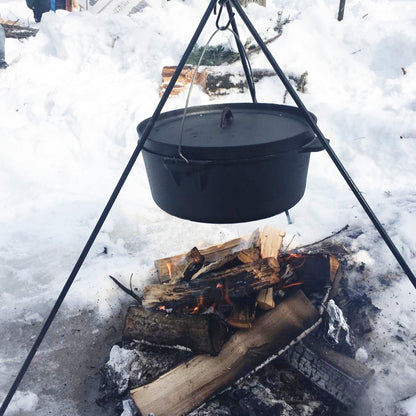 12QT Pre-seasoned Dutch Oven - Lip Lid, Flat Base