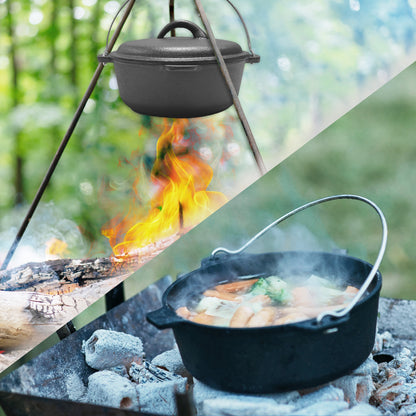 2QT Pre-seasoned Dutch Oven - Dome Lid, Flat Base