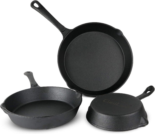 Pre-seasoned Skillets Set 3 Pieces