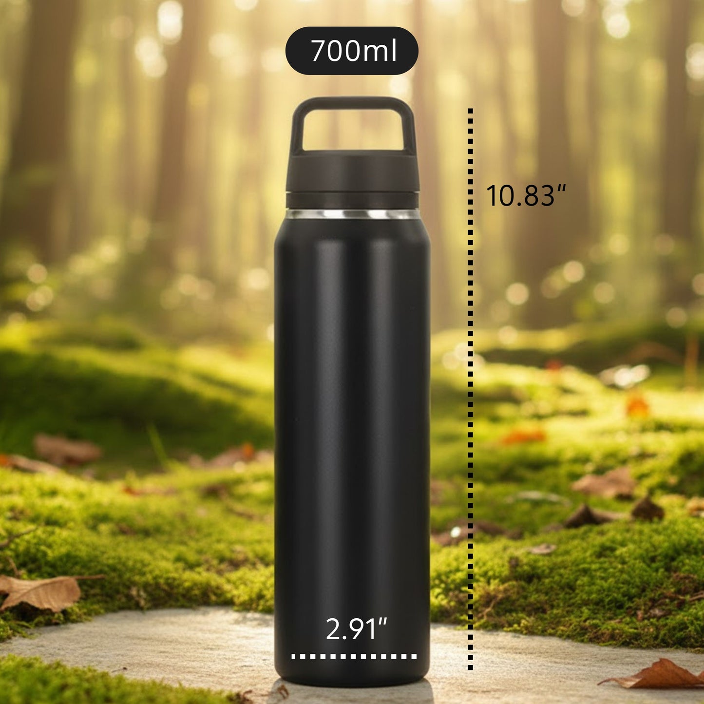 Cuisiland 700ml Stainless Steel Sports Water Bottle with Dual-Layer Tea Infuser