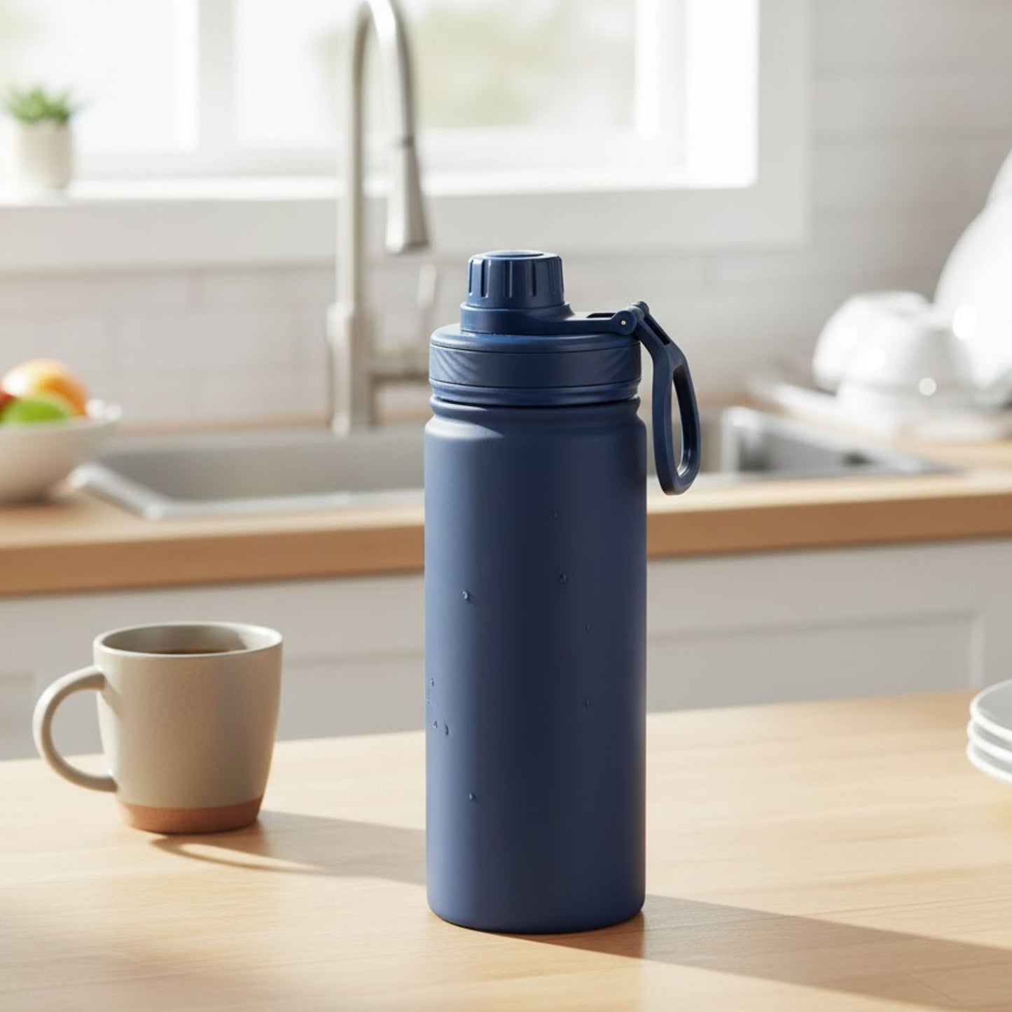 Cuisiland 650ml Stainless Steel Insulated Water Bottle with Handle