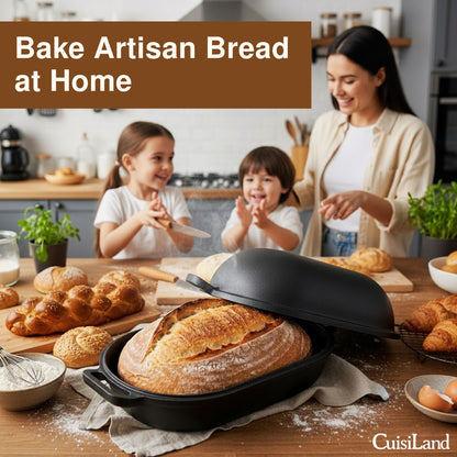 Cuisiland Large Pre-Seasoned Heavy Duty Cast Iron Bread & Loaf Pan