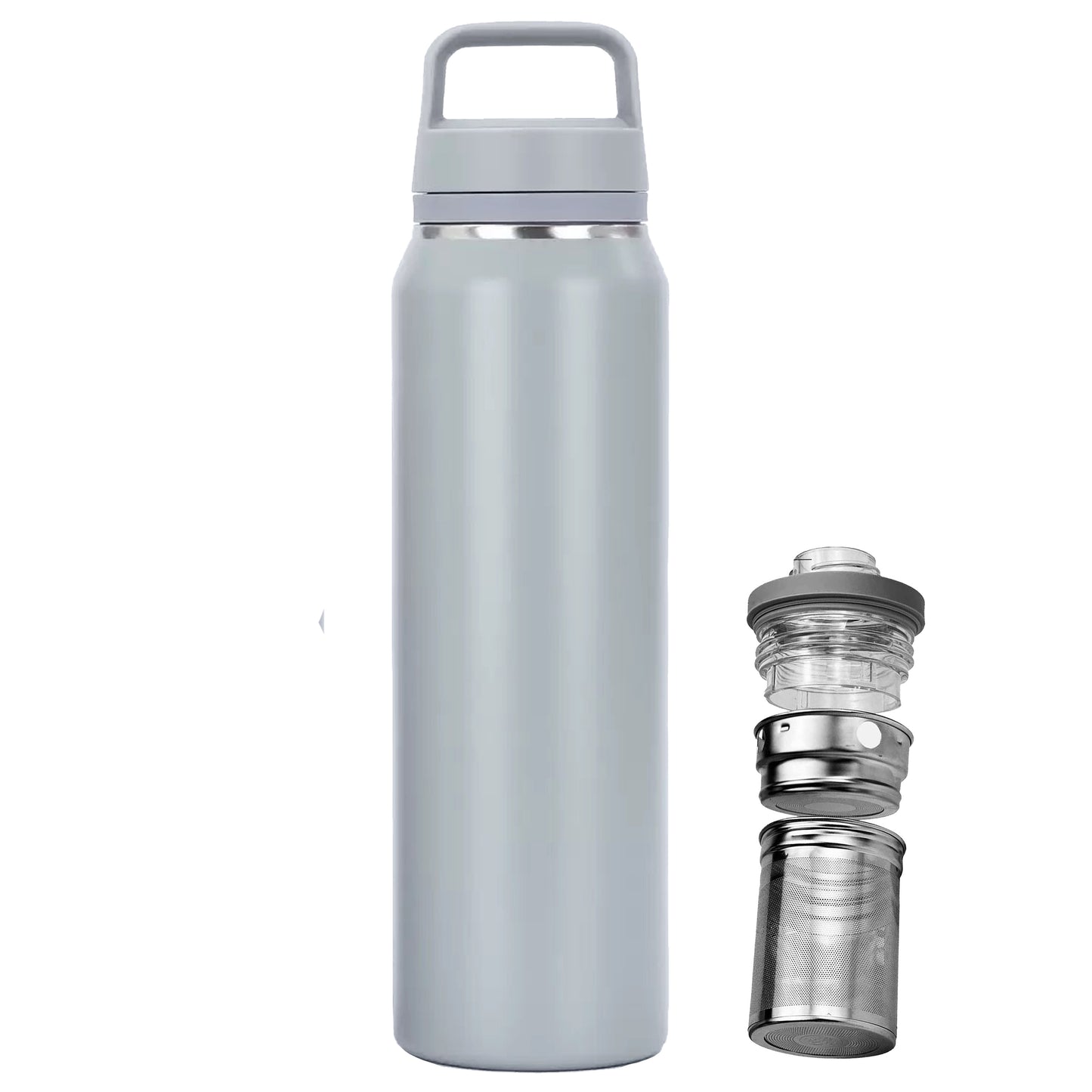 Cuisiland 700ml Stainless Steel Sports Water Bottle with Dual-Layer Tea Infuser