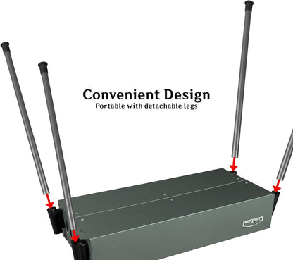 Cuisiland 35-Inch Portable Charcoal BBQ Grill | Foldable, Detachable Legs, Air Ventilation, Side Shelves, For Camping, Backyard, Patio & Picnic