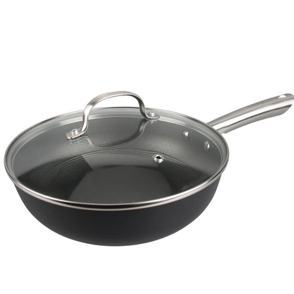 Cuisiland 10" Honeycomb Cast Iron Pan with Lid