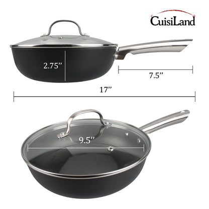 Cuisiland 10" Honeycomb Cast Iron Pan with Lid