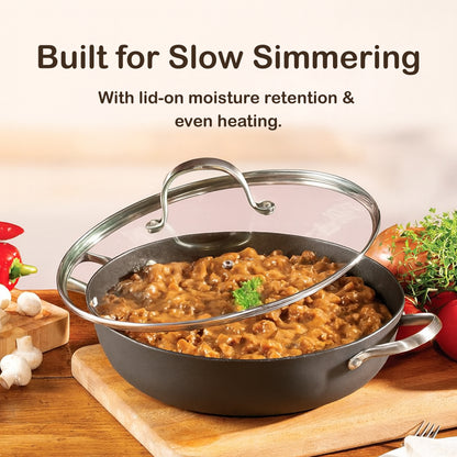 Cuisiland 11" Honeycomb Cast Iron Wok with Lid & Dual Handles