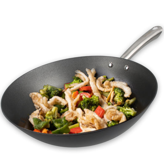 Cuisiland 12" Honeycomb Classic Cast Iron Wok