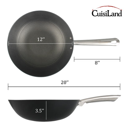Cuisiland 12" Honeycomb Classic Cast Iron Wok