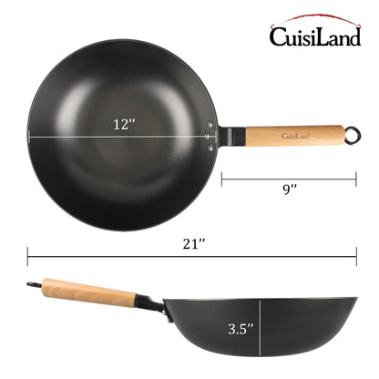 Cuisiland 12" Nitrided Cast Iron Wok