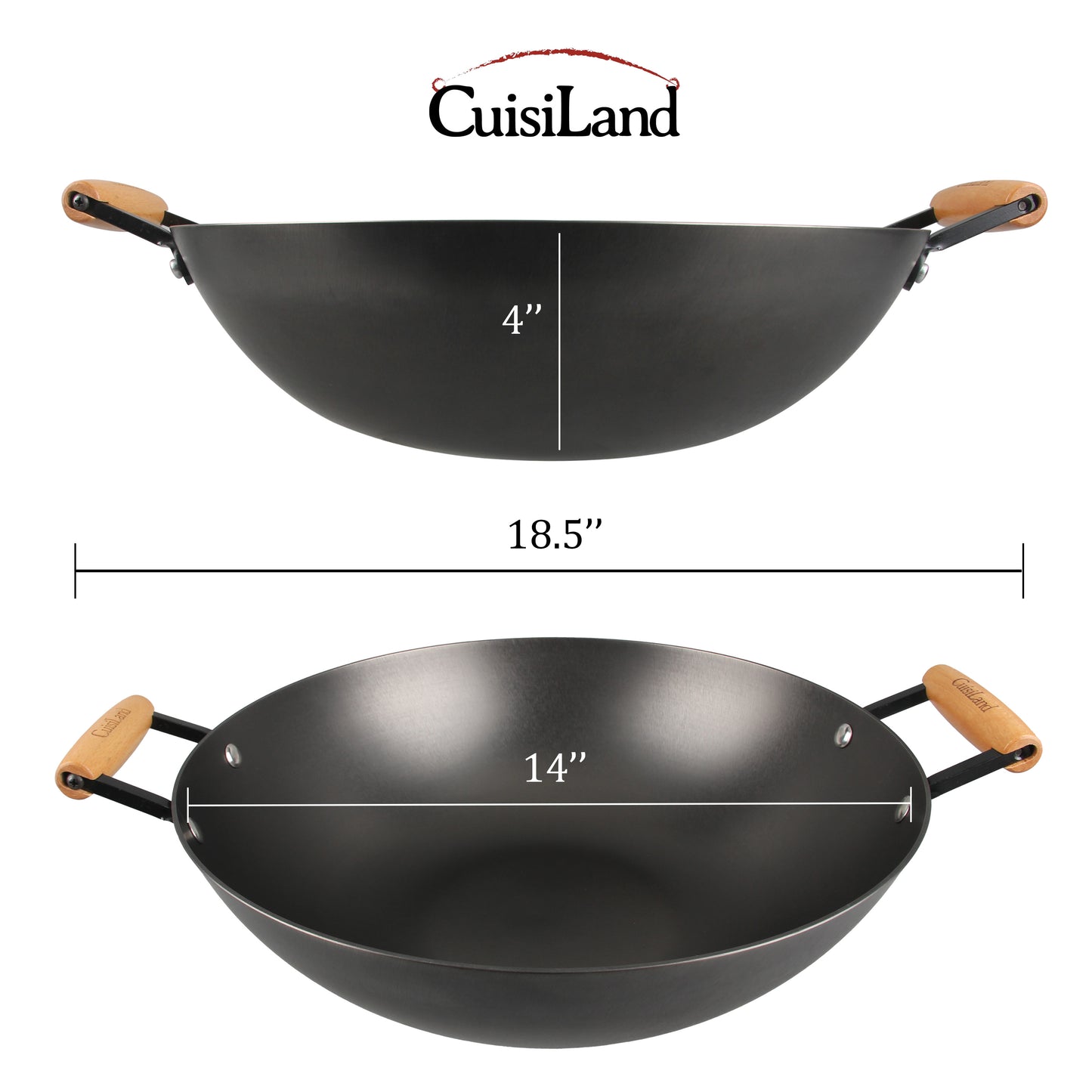 Cuisiland 14” Nitrided Cast Iron Wok