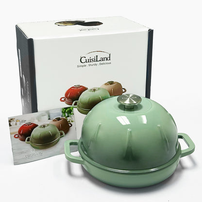 Cuisiland Pre-Seasoned Cast Iron Bread Cloche – Dome Lid Dutch Oven for Artisan Sourdough Baking – Heat-Retaining, Nonstick Bakeware for Crispy Crust & Even Baking – Oven Safe