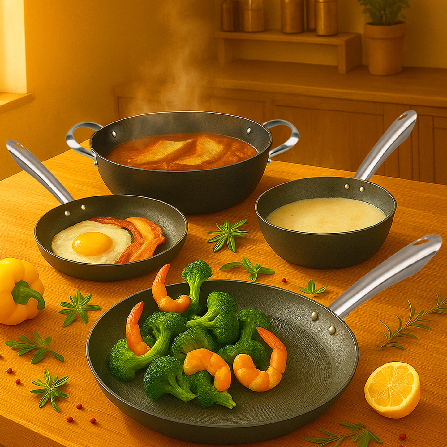 Cuisiland 12" Honeycomb Classic Cast Iron Wok