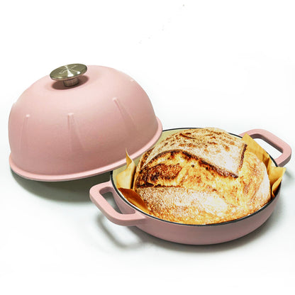 Cuisiland Pre-Seasoned Cast Iron Bread Cloche – Dome Lid Dutch Oven for Artisan Sourdough Baking – Heat-Retaining, Nonstick Bakeware for Crispy Crust & Even Baking – Oven Safe