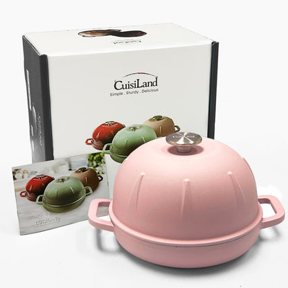 Cuisiland Pre-Seasoned Cast Iron Bread Cloche – Dome Lid Dutch Oven for Artisan Sourdough Baking – Heat-Retaining, Nonstick Bakeware for Crispy Crust & Even Baking – Oven Safe