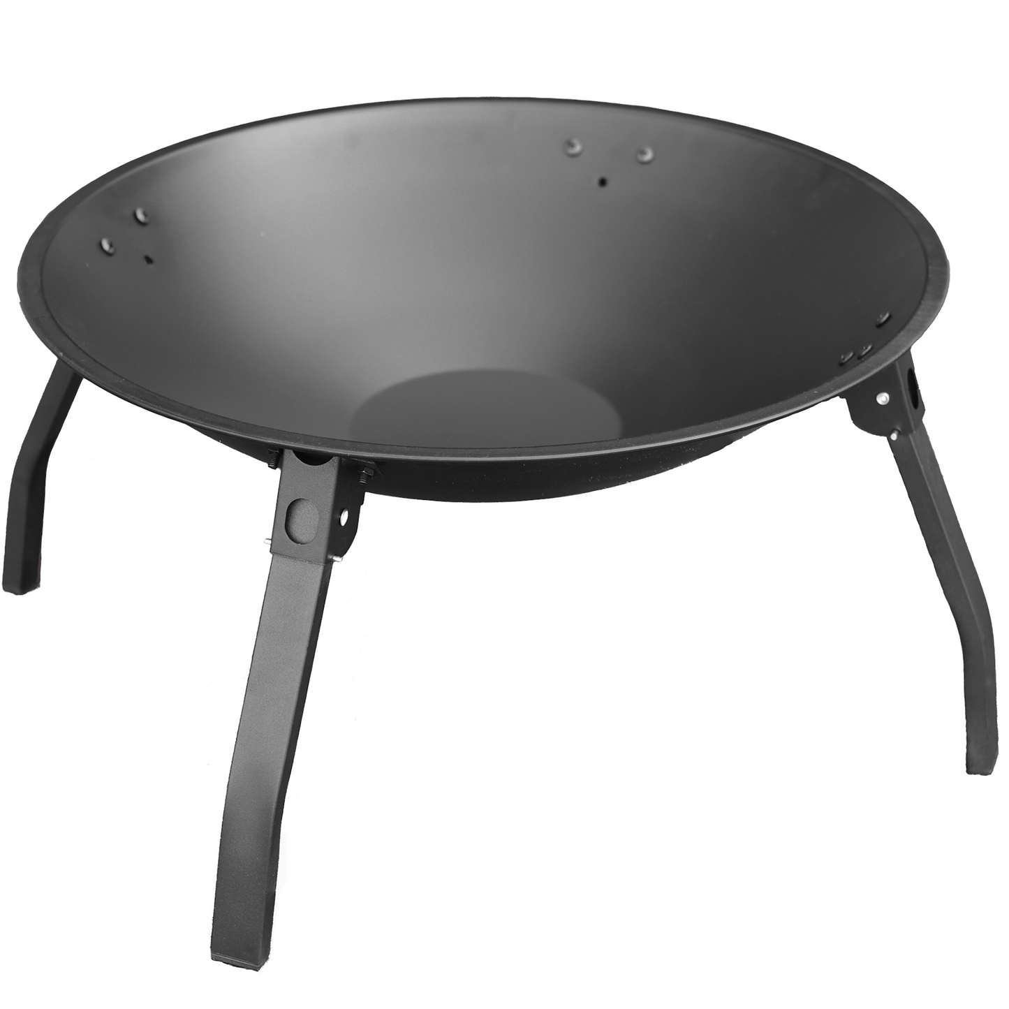 22" Round Fire Pit With Cover For Outdoor Wood Burning On Deck, Patio, Grass, and Concrete