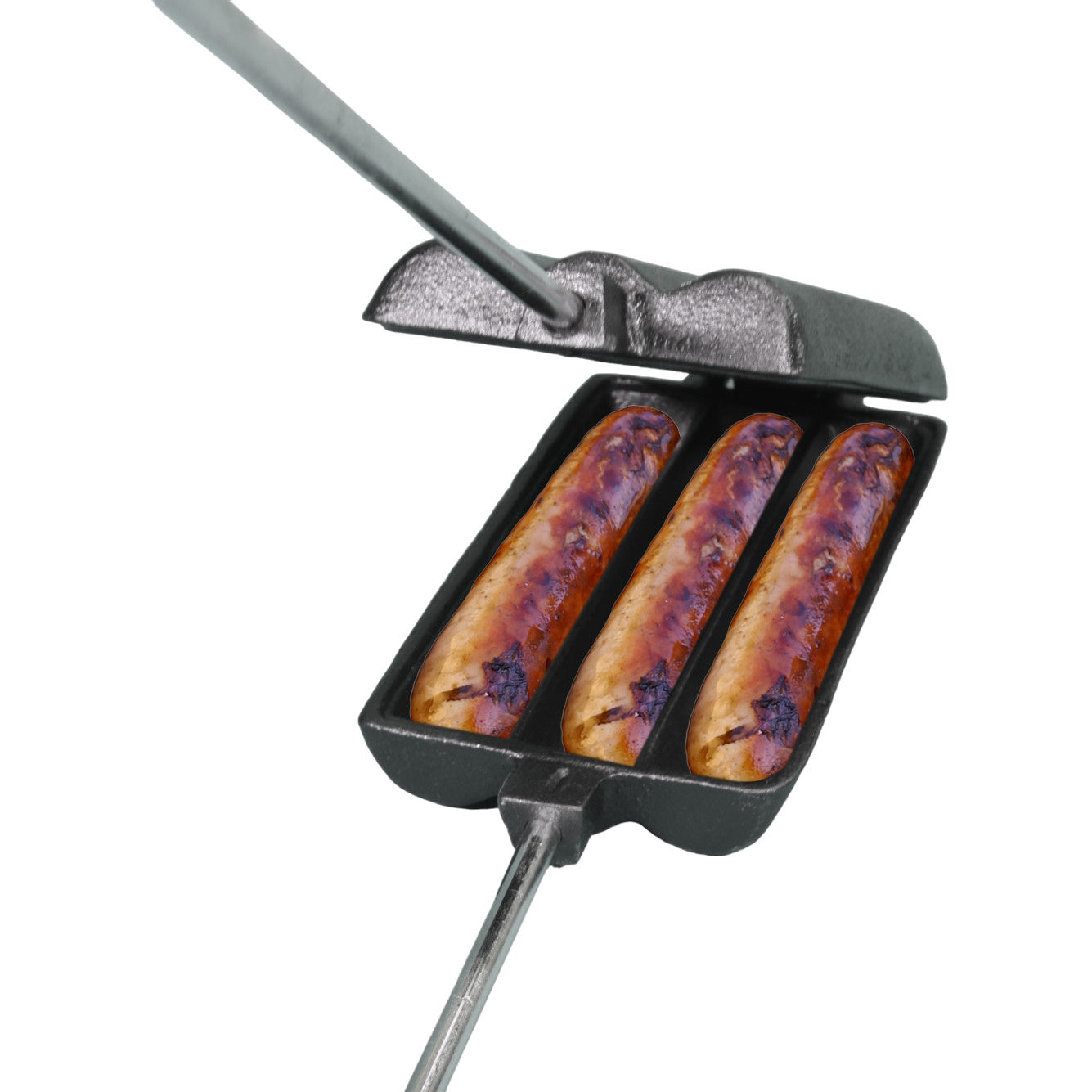 Pre-seasoned Cast Iron 3-Hotdog Cooker