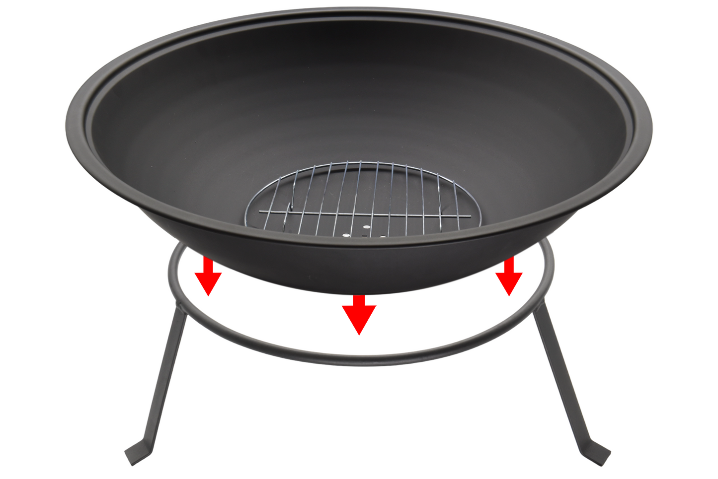 23.6" Portable Fire Pit Bowl - Tripod Legs