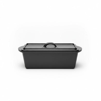 Cuisiland Cast Iron Rectangular Bread Loaf Pan, Heavy Duty 11x4.75x4,25" (14"L/Handles)  with Lid