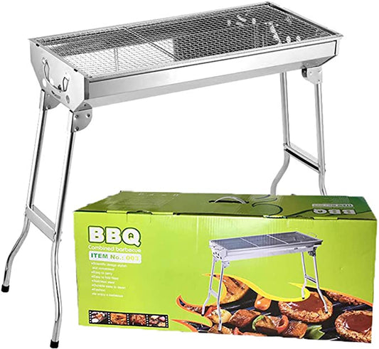Cuisiland Portable Foldable Stainless Steel Charcoal BBQ Grill for Backyards, Parks, Patios, Campings, Outdoor Travels