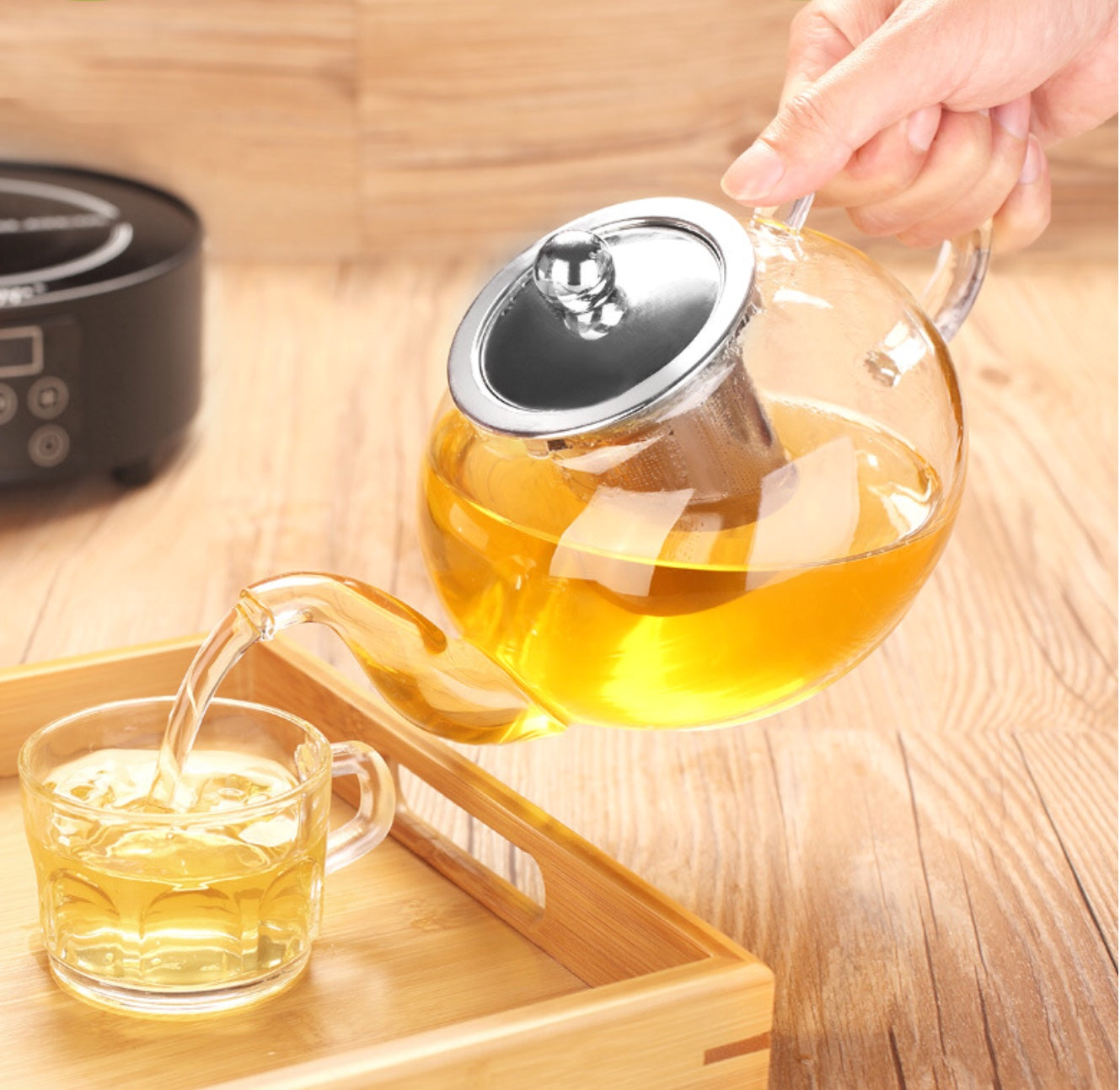Pyrex Glass Teapot w/ High Quality S/S Filter - 600ml / 800ml