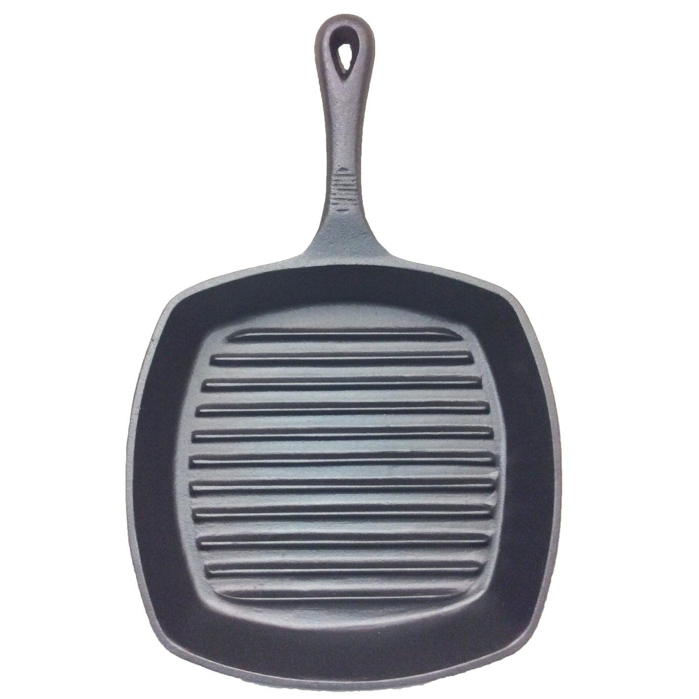 Pre-seasoned square grill pan with handle, 10.25"