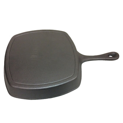 Pre-seasoned square grill pan with handle, 10.25"